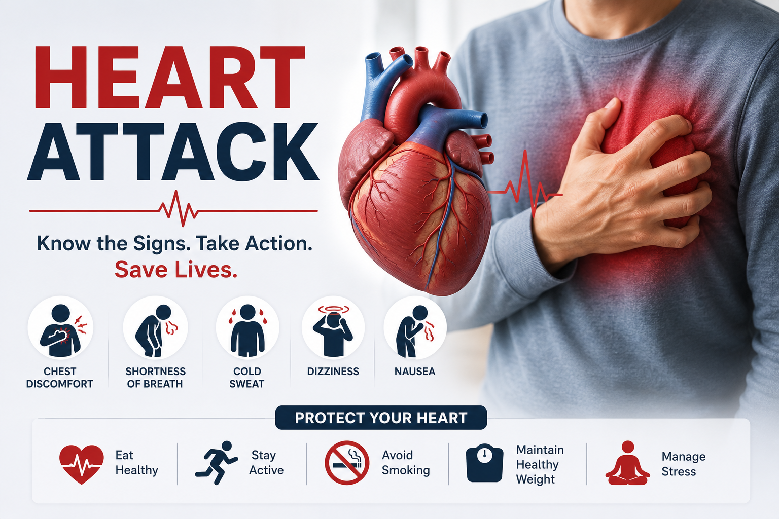 Heart Attack: Causes, Symptoms, Risk Factors and Prevention Tips